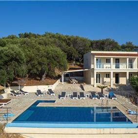 7 bedroom seafront luxury villa with pool & jacuzzi, near Acharavi, sleeps 14-15